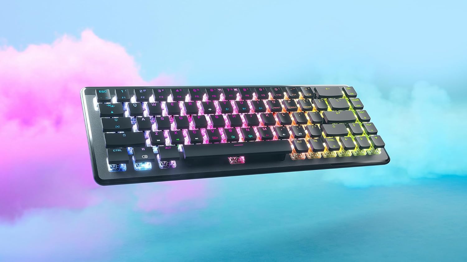 Detalle de Turtle Beach Vulcan II Mini Air: Optisch-mechanische Kabellose 65%-Gaming-Tastatur mit Titan II Schaltern