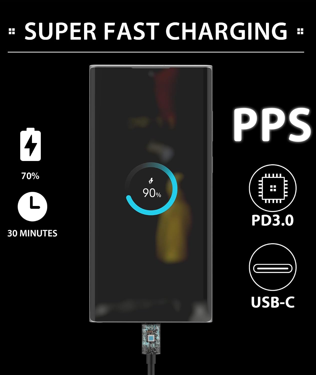 Thumbnail 5 de 45W Super Fast Charger USB-C 45W for Android Phones