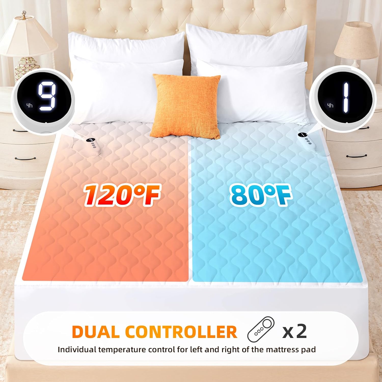 Thumbnail 1 de SameBed XHL-DRCL-King-2026 King Heated Mattress Pad, Quilted, 9 Settings
