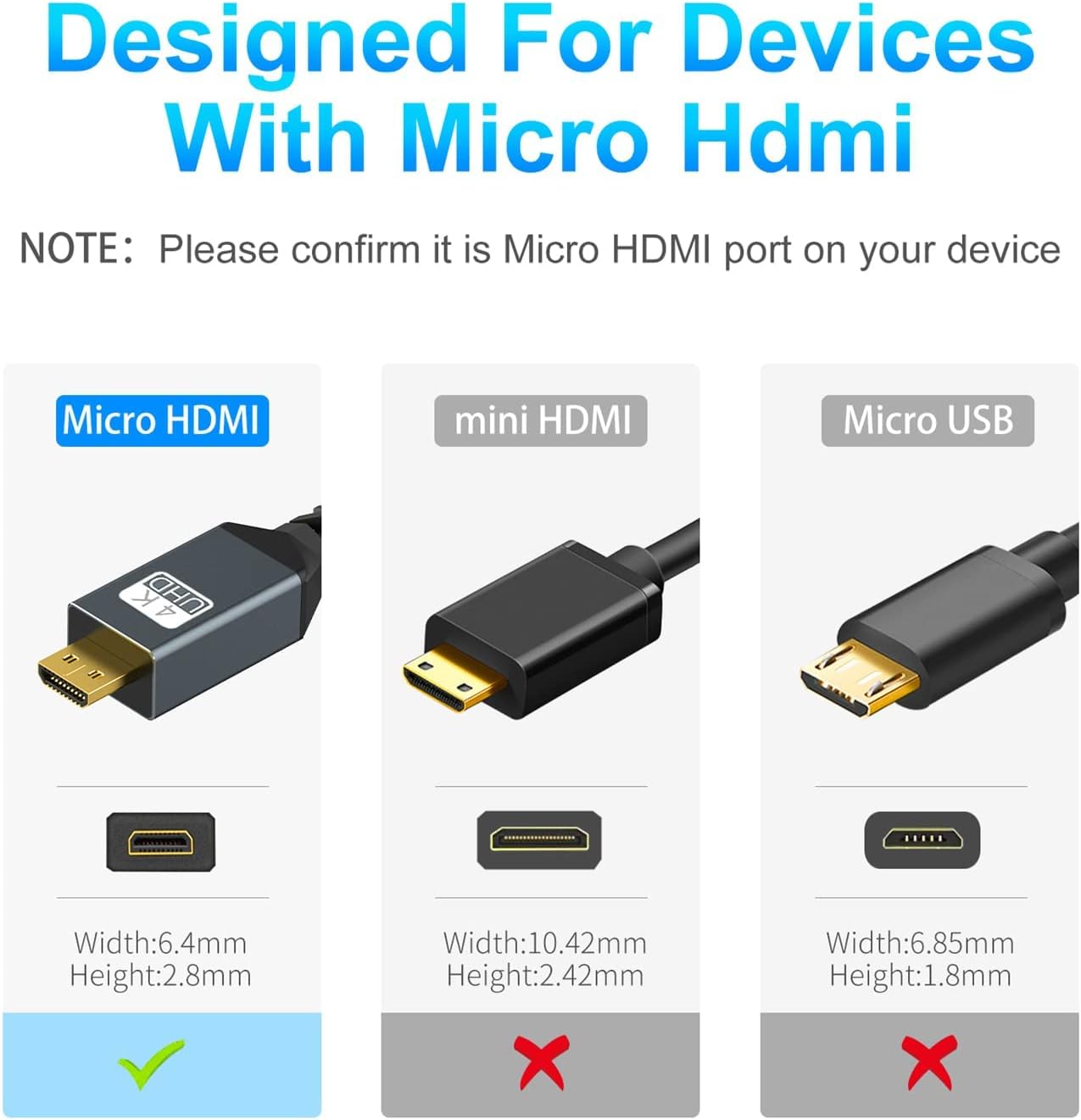 Thumbnail 4 de Twozoh cable micro HDMI a HDMI 90° 1,5 m