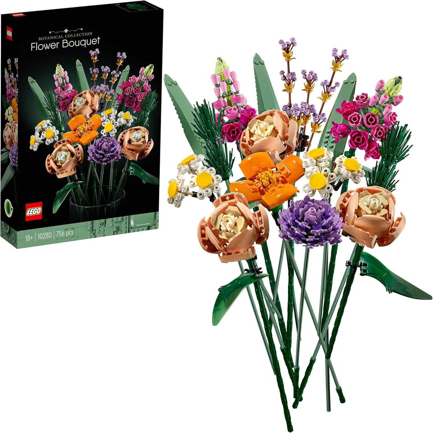 Detalle de LEGO Botanicals Ramo de Tulipanes 11501: kit de construcción floral para regalo del Día de la Madre