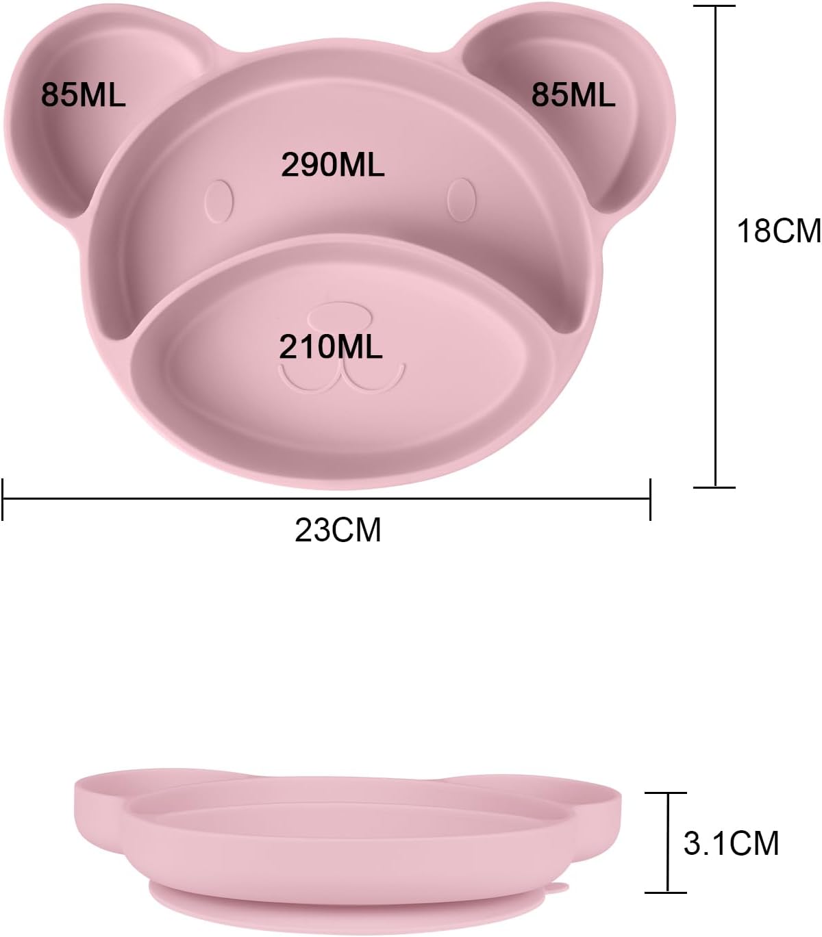 Thumbnail 1 de Vicloon Piatto per Bambini in Silicone con Ventosa: Svezzamento Ordinato e Sicuro