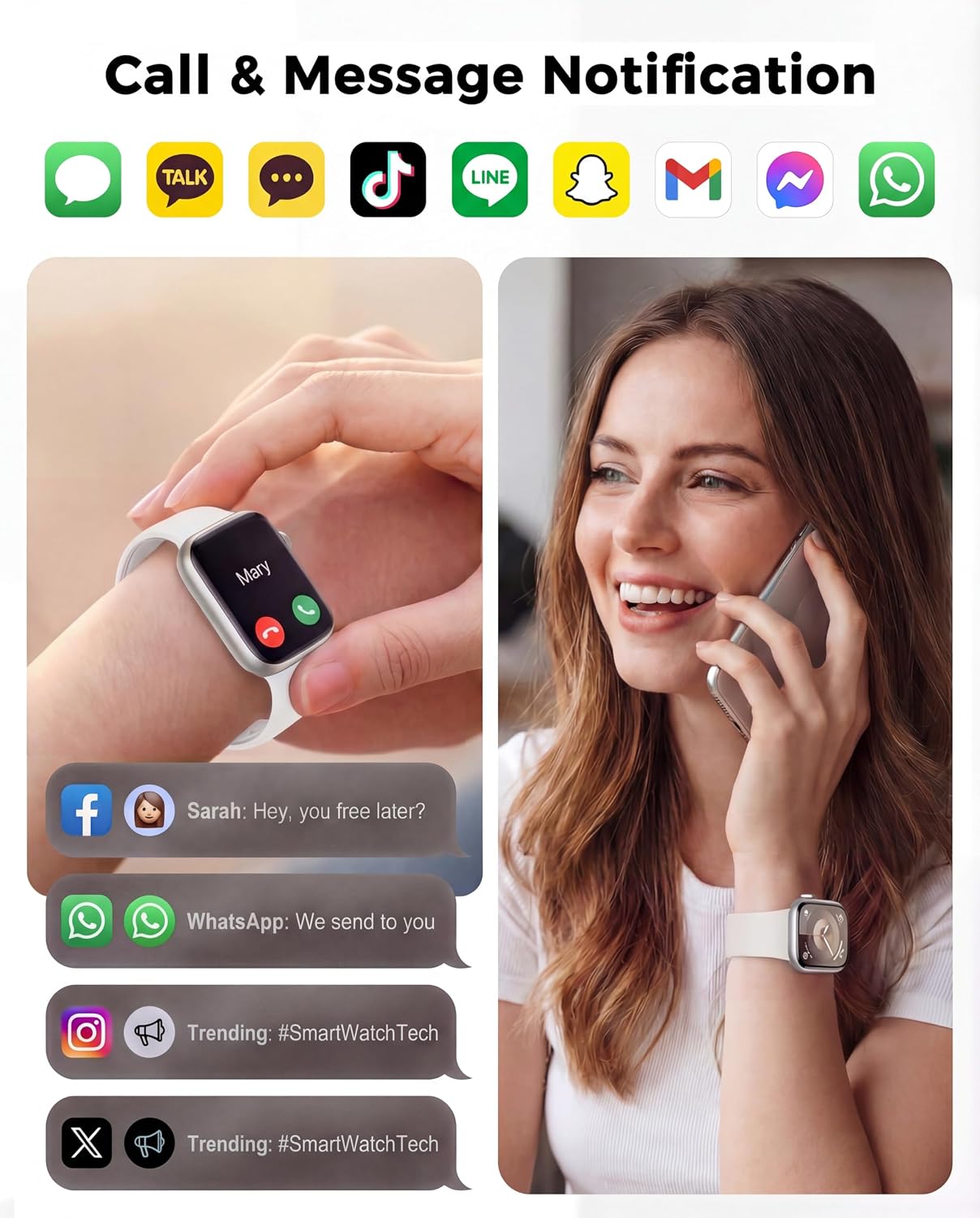 Thumbnail 3 de Smart Watches for Women & Men – Heart Rate, SpO2, Blood Pressure, Sleep Tracker & 120+ Sports Modes