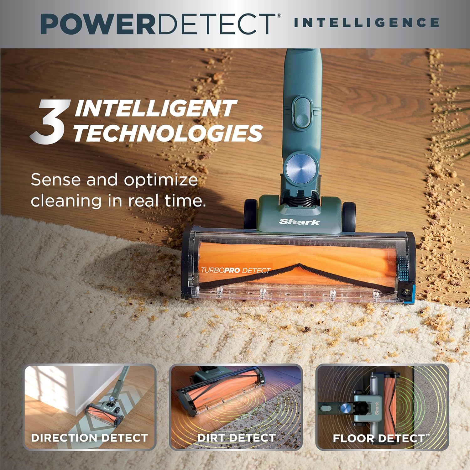 Detalle de Shark PowerDetect Speed Plus Clean & Empty Cordless Stick Vacuum (IA3243) — Frosted Sage