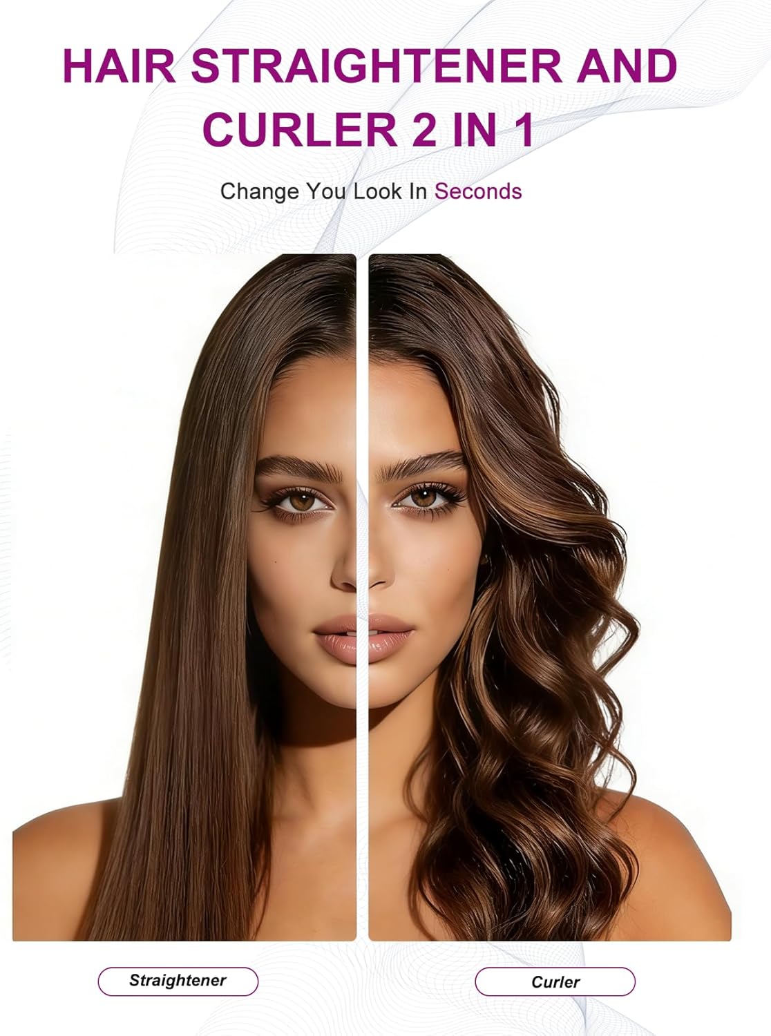 Detalle 2 de LANDOT Glätteisen 2in1 Locken Glätten 120–230 °C ⌚🎀