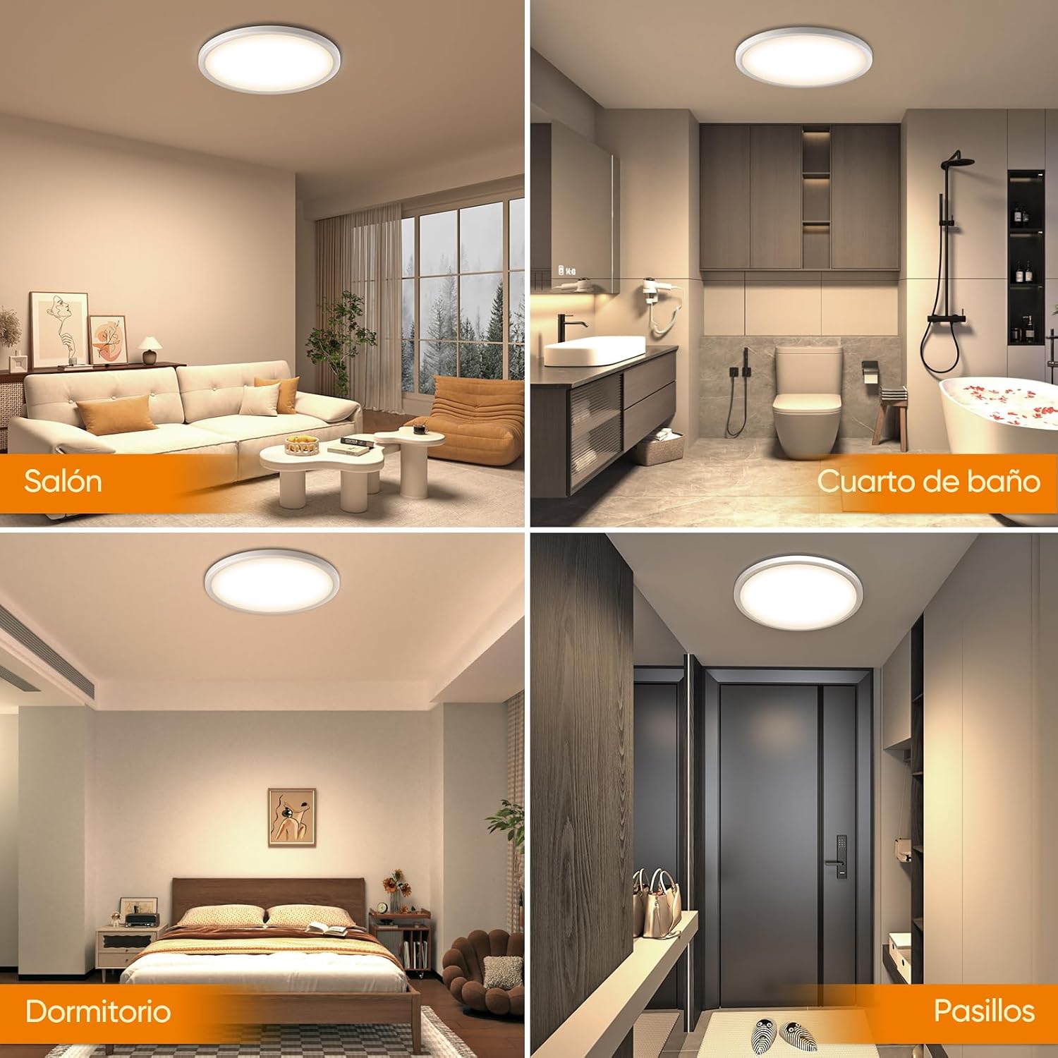 Thumbnail 5 de DetarZinLED 2Pcs 🔆 Lámpara de Techo IP44 Impermeable 24W