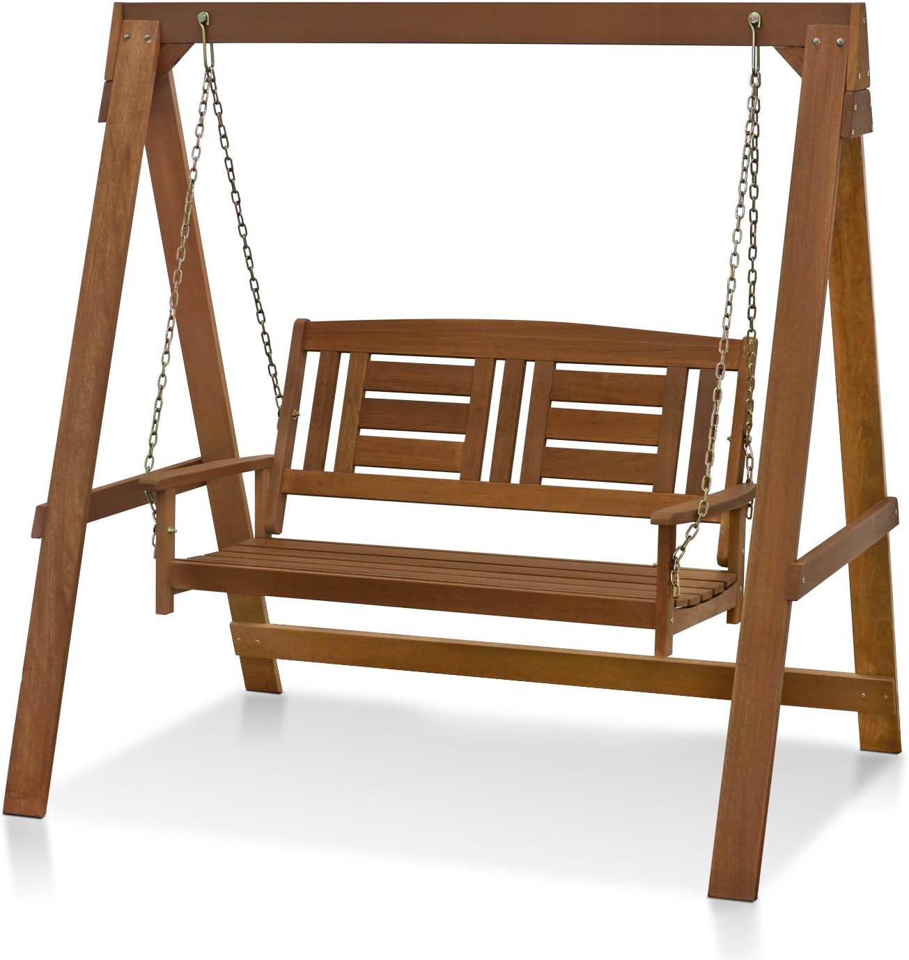 Thumbnail 6 de Furinno TIOMAN outdoor hanging wooden swing in Natural Meranti with metal chains
