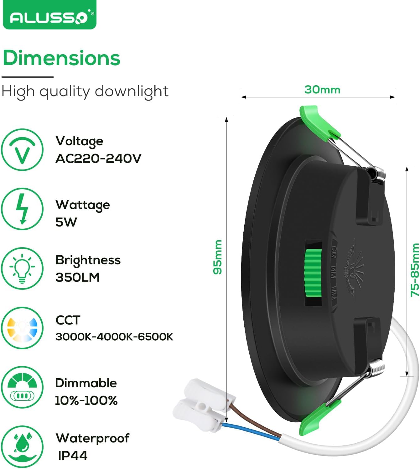 Detalle 2 de ALUSSO LED Downlight Ceiling 5W 350LM