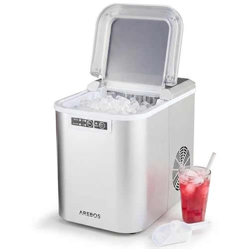 Detalle de Arebos Eiswürfelmaschine – Selbstreinigend, leise & flexibel: Große Eiswürfel, 12 kg/24 h