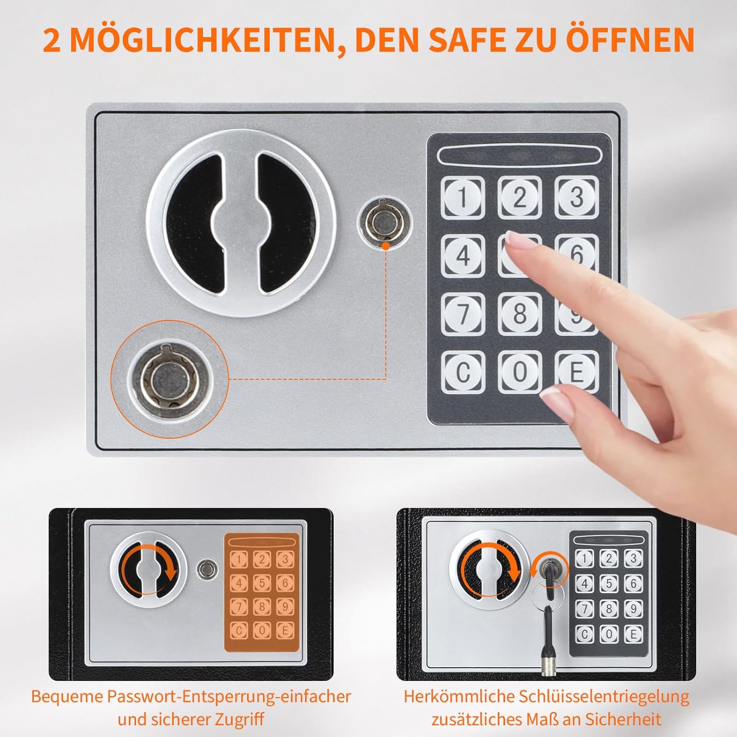 Thumbnail 4 de Tresor Möbeltresor Klein mit Feuerfest‑/Wasserdichtetasche – Wand- oder Bodentresor