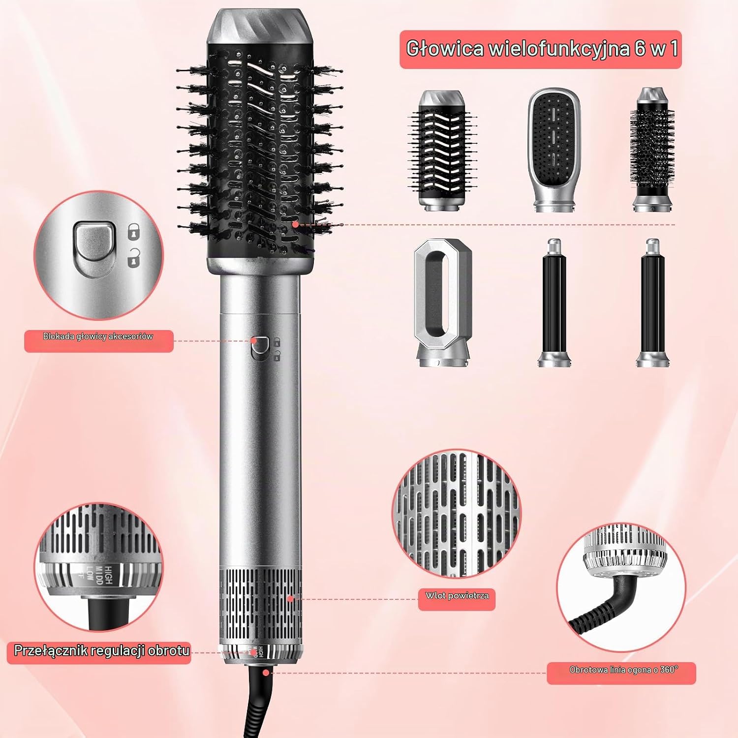 Thumbnail 6 de OHFAMO Multistyler – lokówka i suszarka jonowa 1000 W z wymiennymi końcówkami