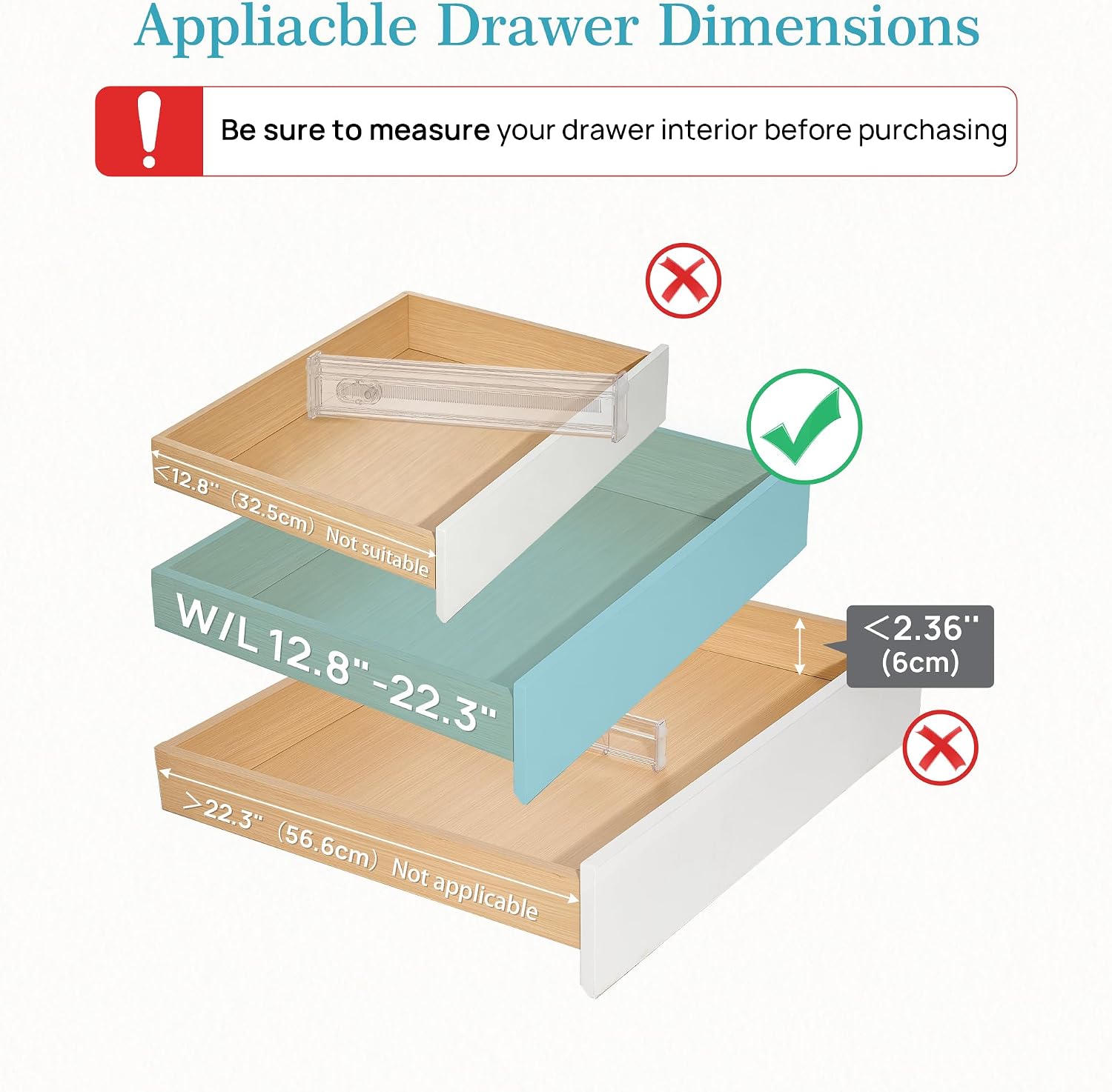 Detalle de Vtopmart 4 Pack 2.36" Short Upgrade Drawer Dividers