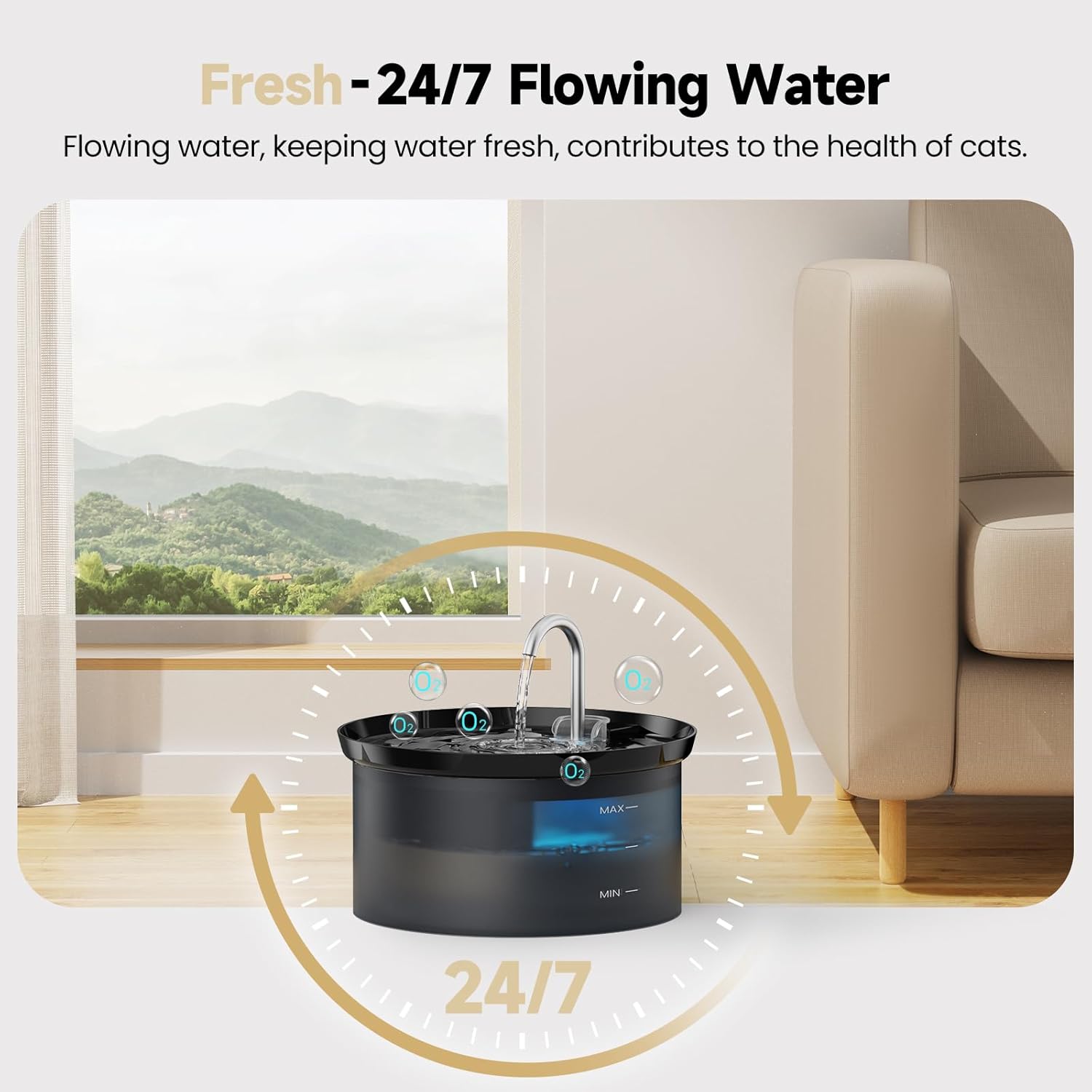 Thumbnail 2 de BMDSAE Fontana per Gatti con 6 filtri + 3 spugne e pompa ultra silenziosa, capacità 2,5L