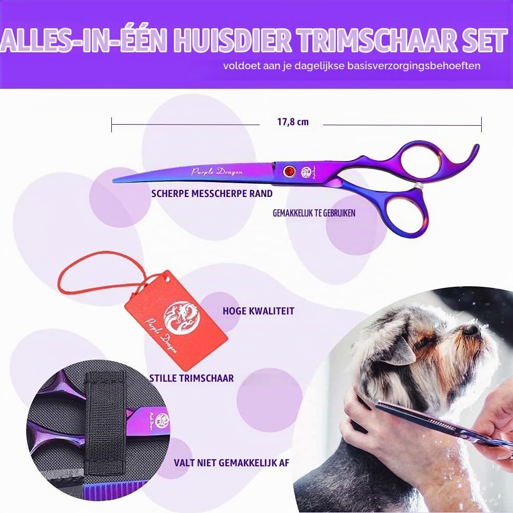 Detalle 2 de Purple Dragon trimscharenset met 4 scharen van 440C-roestvrij staal