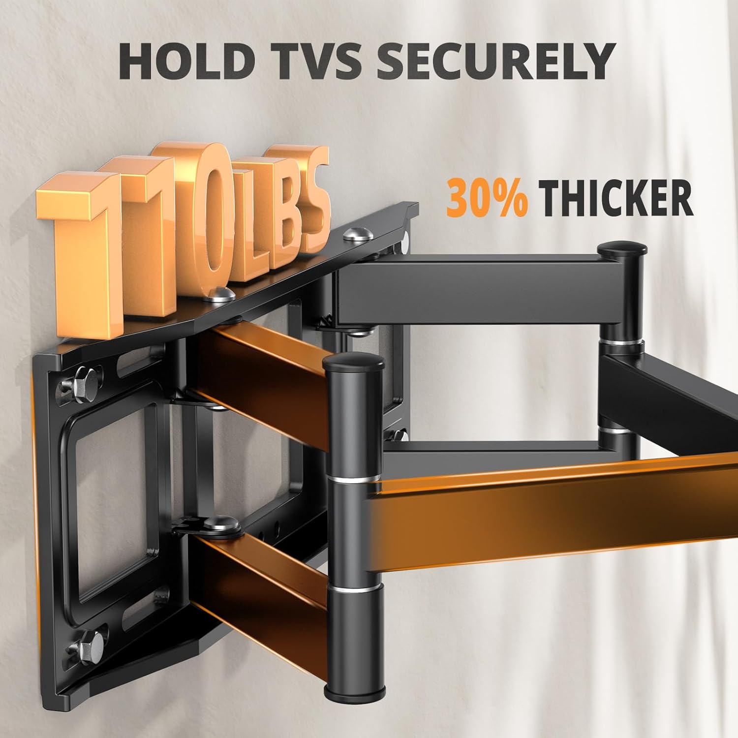 Detalle 2 de IWORKBOARD 50–65 inch Full Motion TV Wall Mount (32–70 inch TVs), Dual Articulating Arms, Max VESA 400x400