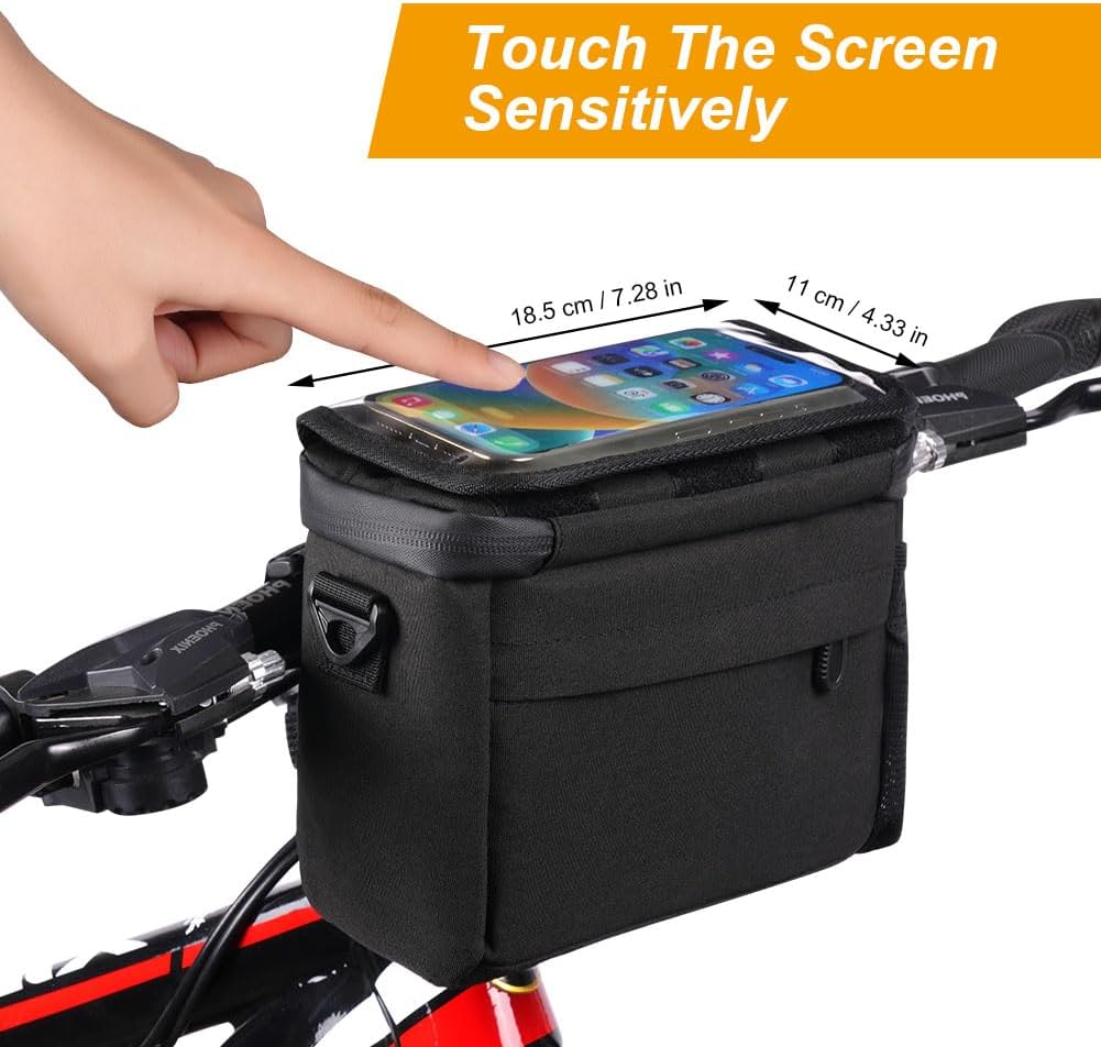 Detalle de Flintronic sacoche de guidon vélo étanche grande capacité avec support téléphone (avant, route et VAE)