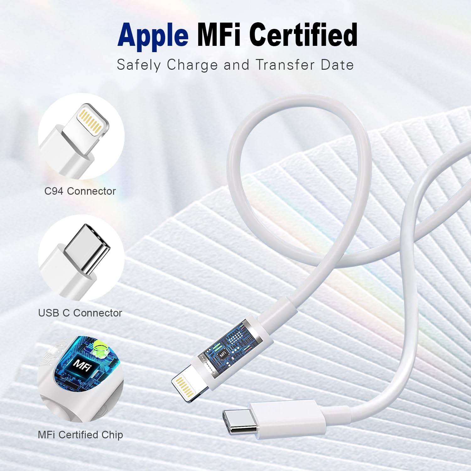 Thumbnail 2 de Apple MFi USB‑C to Lightning 1m 2‑pack cable