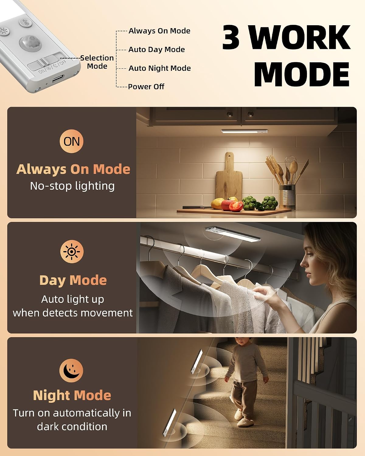 Thumbnail 4 de EZVALO Under Cabinet Kitchen Lights 1600mAh