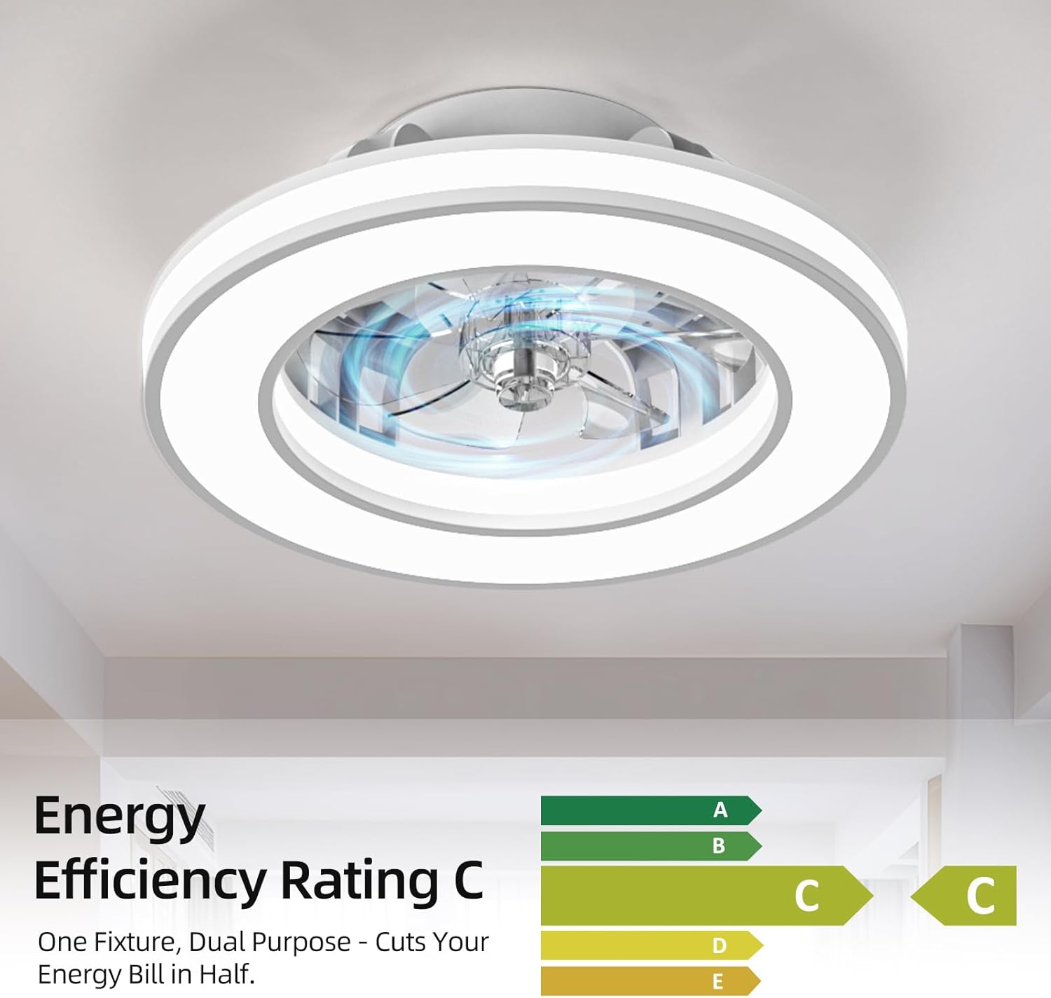 Thumbnail 1 de Ateroll Ceiling Fans with Lights 41.5CM: Quiet, Remote-Controlled LED Ceiling Fan with RGB Lights