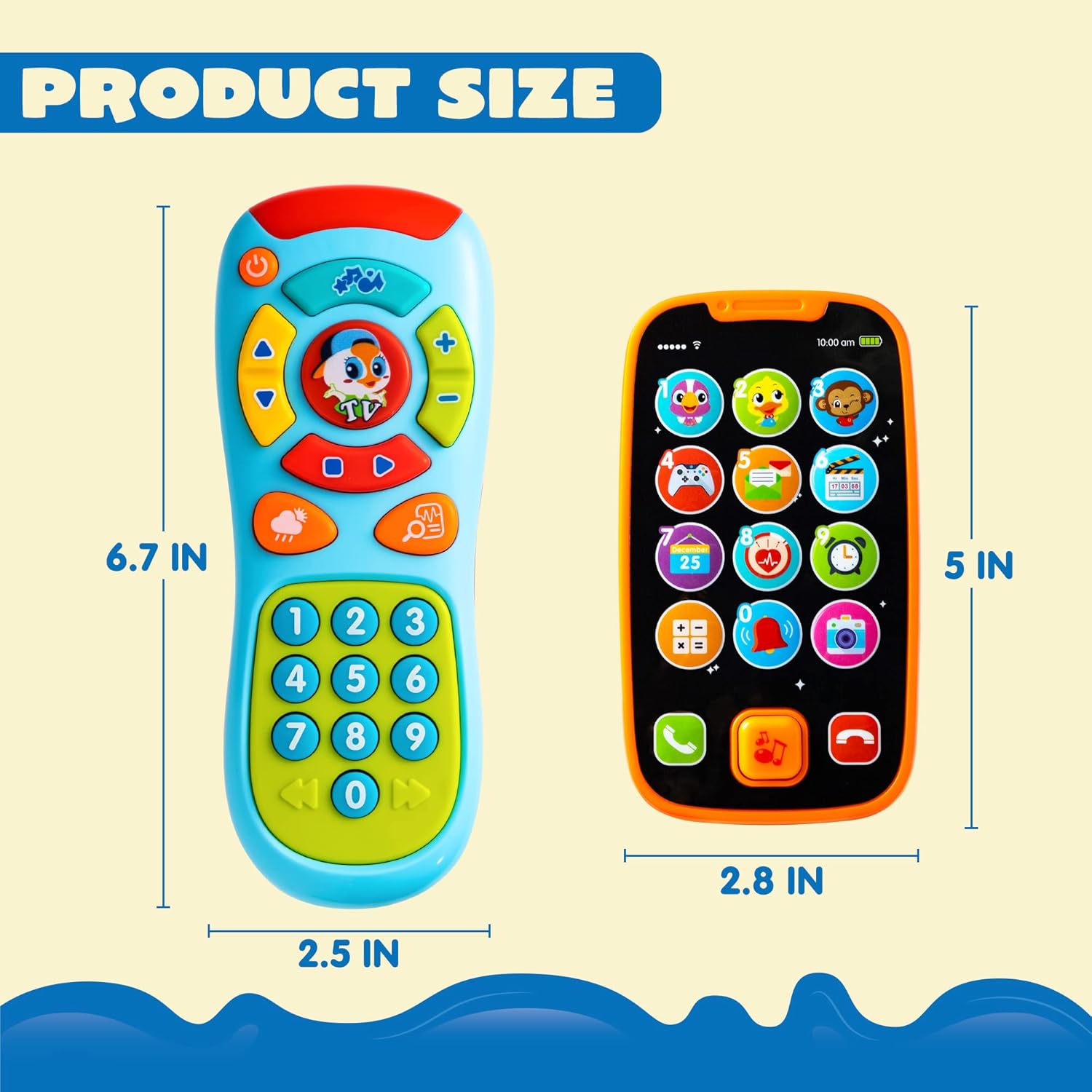 Thumbnail 6 de JOYIN Musikalische Spielzeuge für Babies – Baby Telefon Spielzeug mit Fernbedienung und Smartphone-Funktionen (2er Set, ab 6 Monaten)