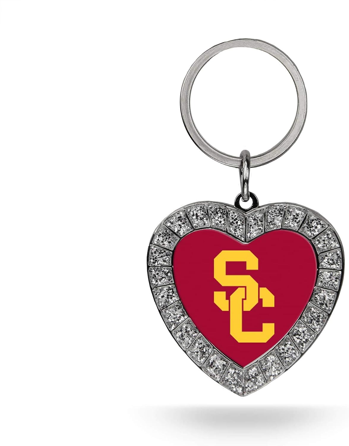 Detalle de NCAA Team Color Rhinestone Heart Keychain - Great Accessory