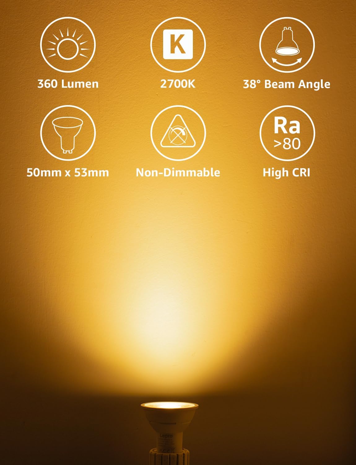 Thumbnail 1 de Lepro GU10 LED bulbs 2W warm white