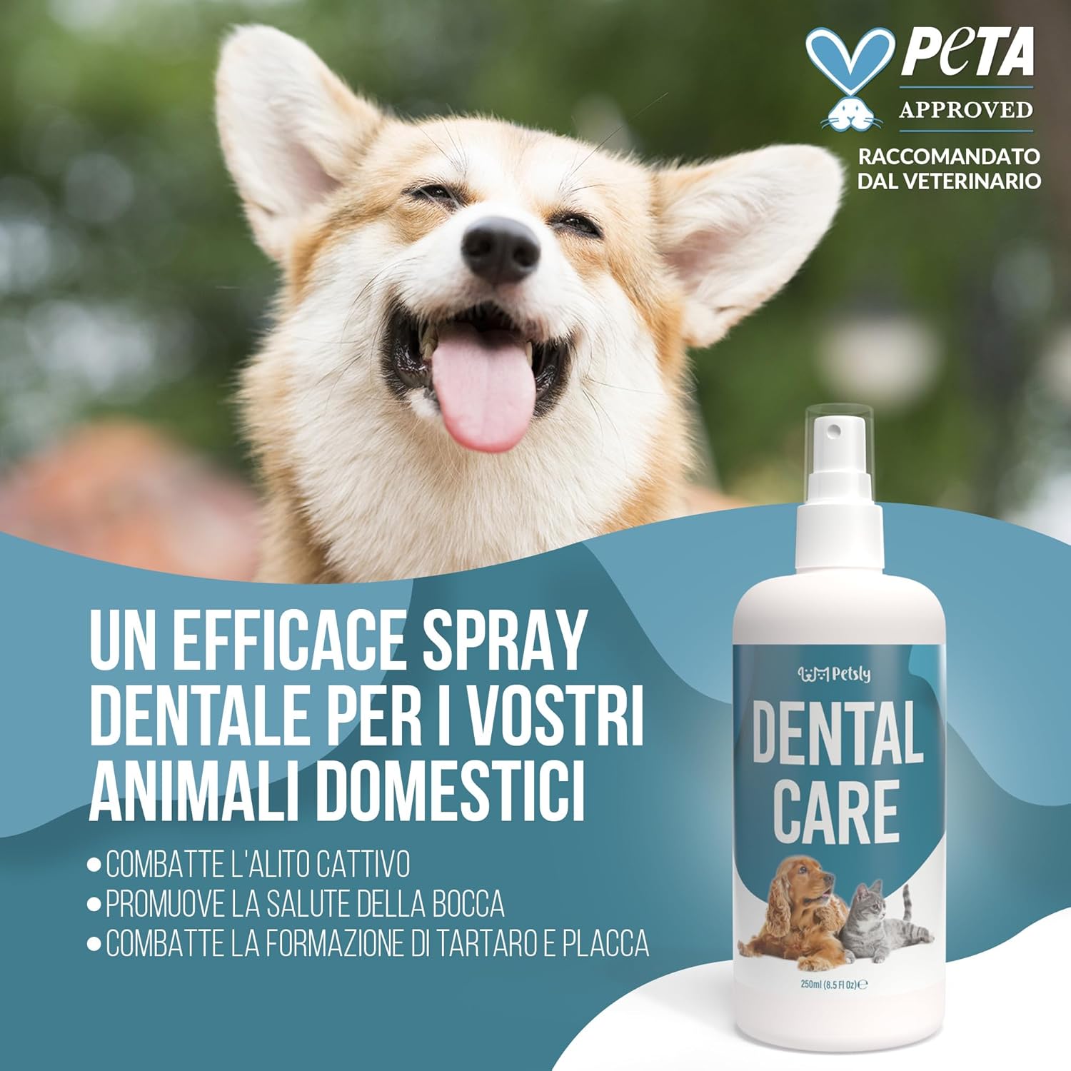 Thumbnail 1 de Petsly Spray Dentifricio per Cani e Gatti da 250 ml – Alito fresco, formula delicata con ingredienti naturali
