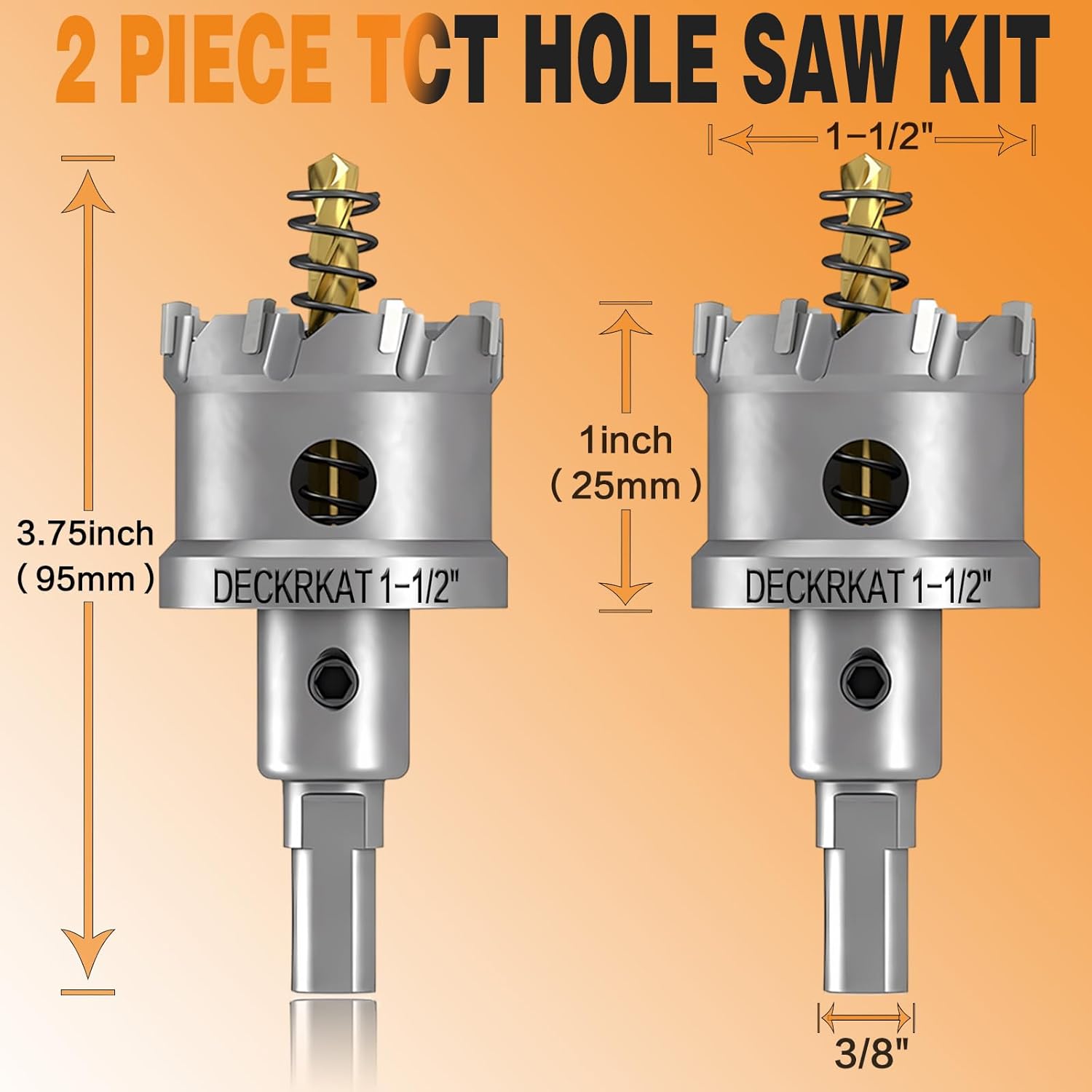 Detalle 2 de TCT 9-Piece Hole Saw Set 1" Cutting Depth ๐