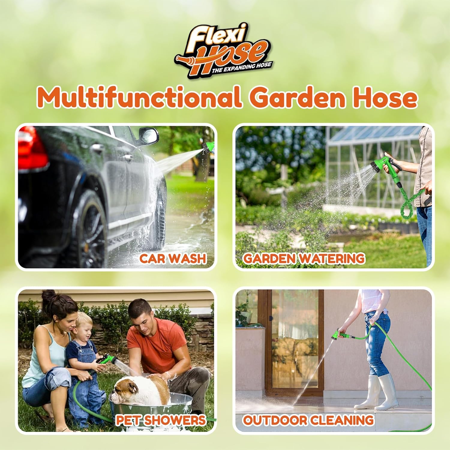 Thumbnail 5 de Flexi Hose Expandable Garden Hose (150FT / 45 Metres) with 3/4-inch fittings and spray nozzle