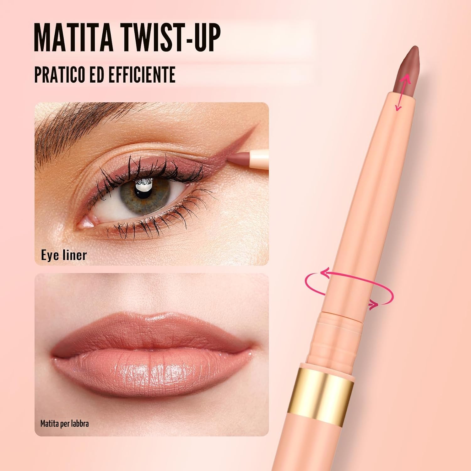 Thumbnail 5 de OULAC Matita Labbra Marrone Opaco: lipliner impermeabile, a lunga durata e vegan (L03) Naked Liner