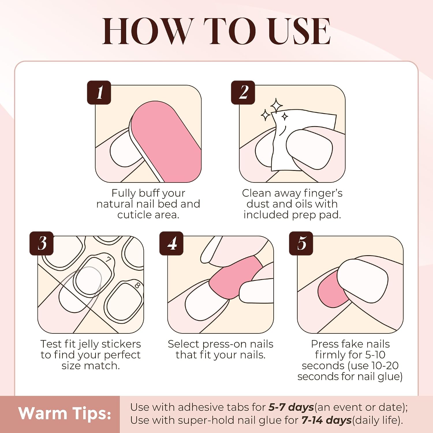 Thumbnail 6 de UNA GELLA Press-On Nails, Short Square