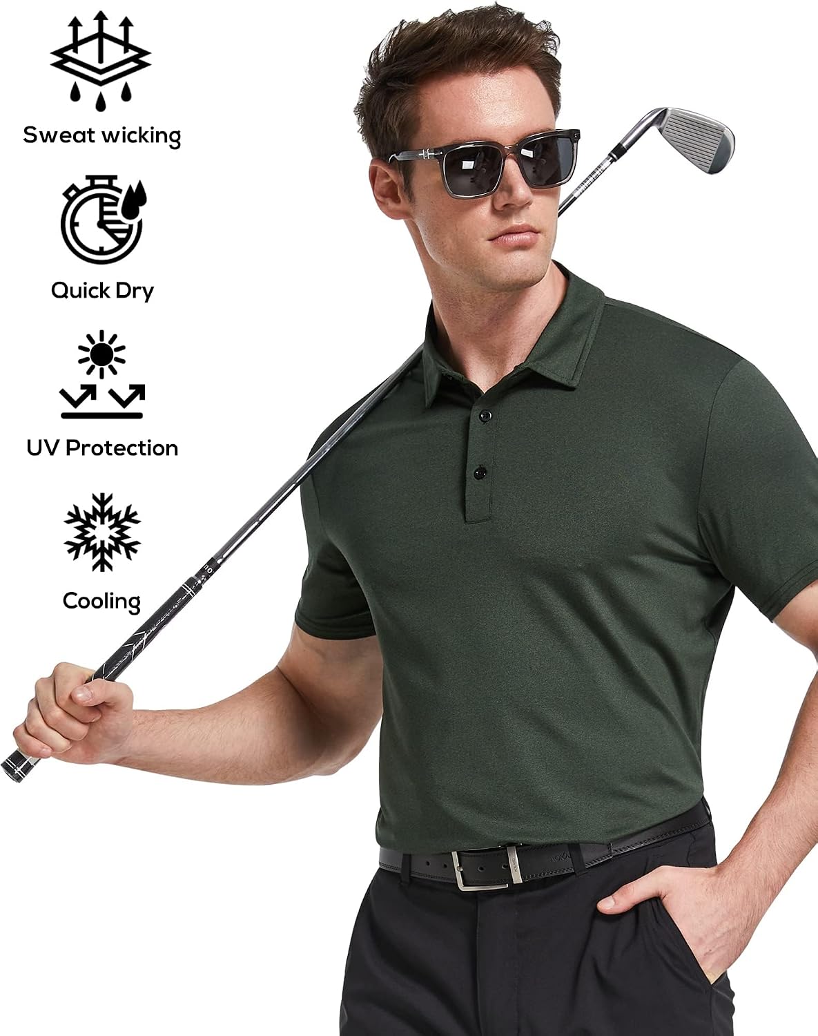 Detalle 2 de TELALEO Polo Shirts Quick Dry 4-Pack
