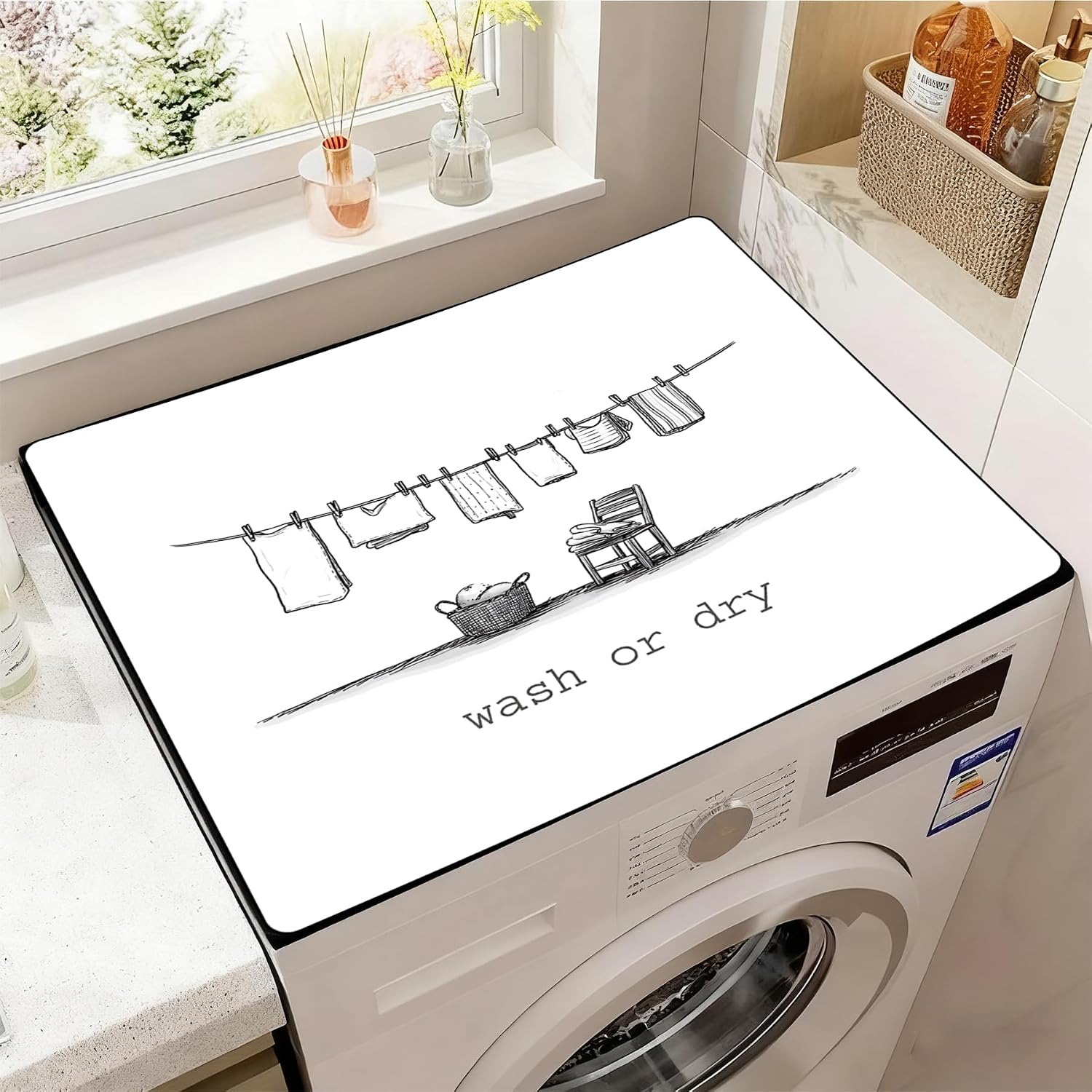 Detalle de BSFHH XYJD2509 Christmas Washer and Dryer Top Protector Mat, Non-Slip