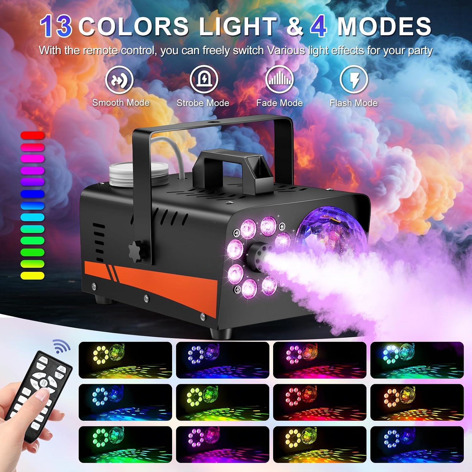 Thumbnail 3 de Dashsafe 800W Fog Machine with 4500CFM and RGB Disco Lights