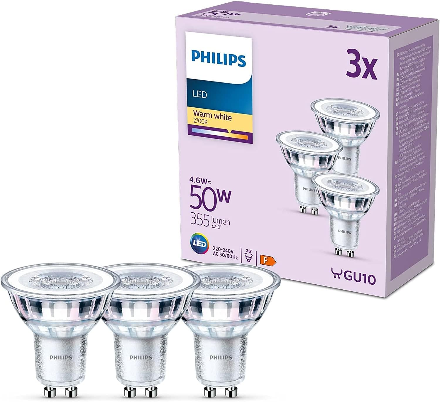 Thumbnail 5 de Philips LED Classic GU10 Reflektor-Lampen 6er-Pack 50 W – warmweiß (2.700 K)