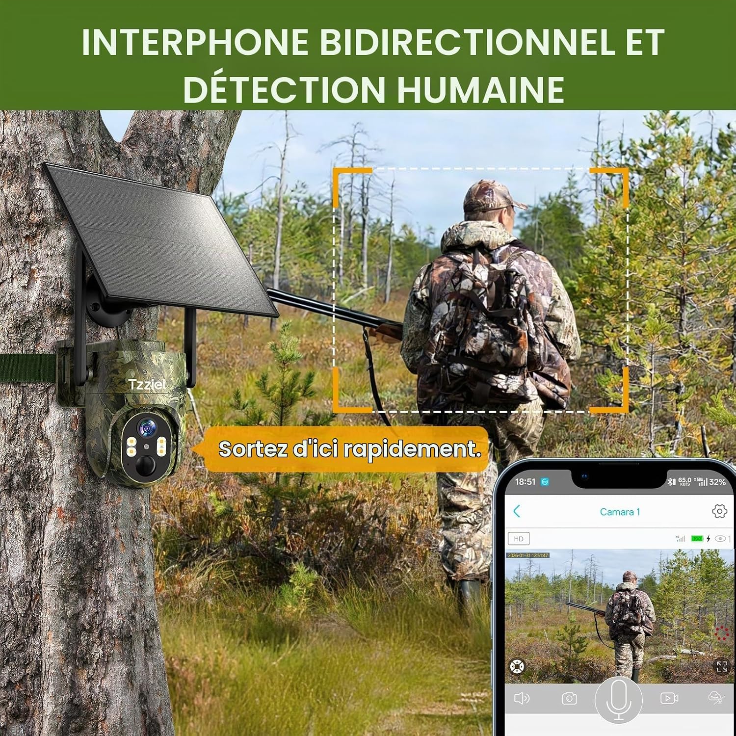 Detalle de Tzziel RBX-S94 4G PTZ-buitencamera 2K met zonnepaneel en IP66