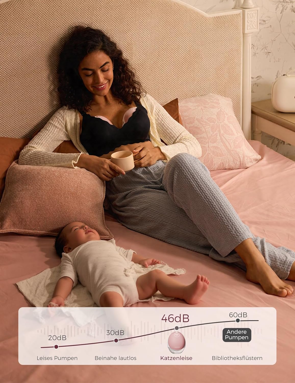 Thumbnail 6 de momcozy Mobile Flow M9 Upgrade – freihändige elektrische Milchpumpe mit App-Steuerung, 15 Saugstufen (24 mm, 2 Stück)