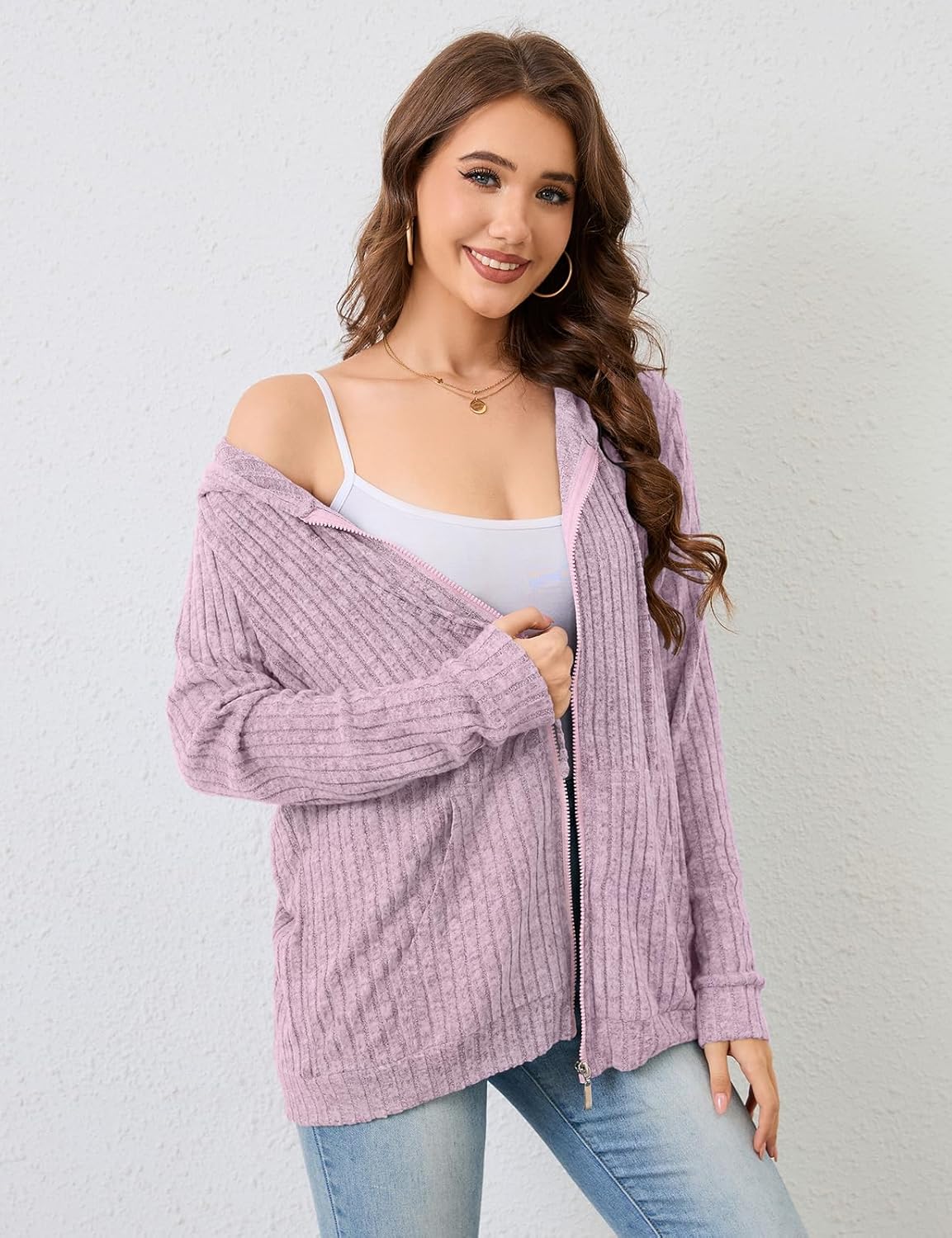 Thumbnail 2 de Flikity Women's Cardigans Zip Up Hoodie with Large Pockets – Lightweight Casual Jacket (M-XXL)