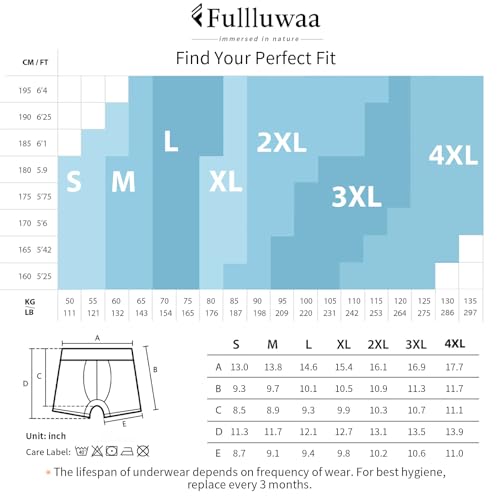 Detalle 2 de Fullluwaa Mens Boxers Cotton 10 Pack – Breathable, Soft and No Scratch Comfort