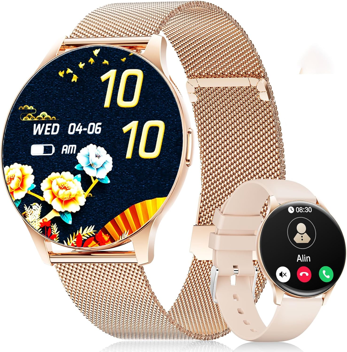 Detalle de LIGE Montre Connectée Femme 1,43" AMOLED doré