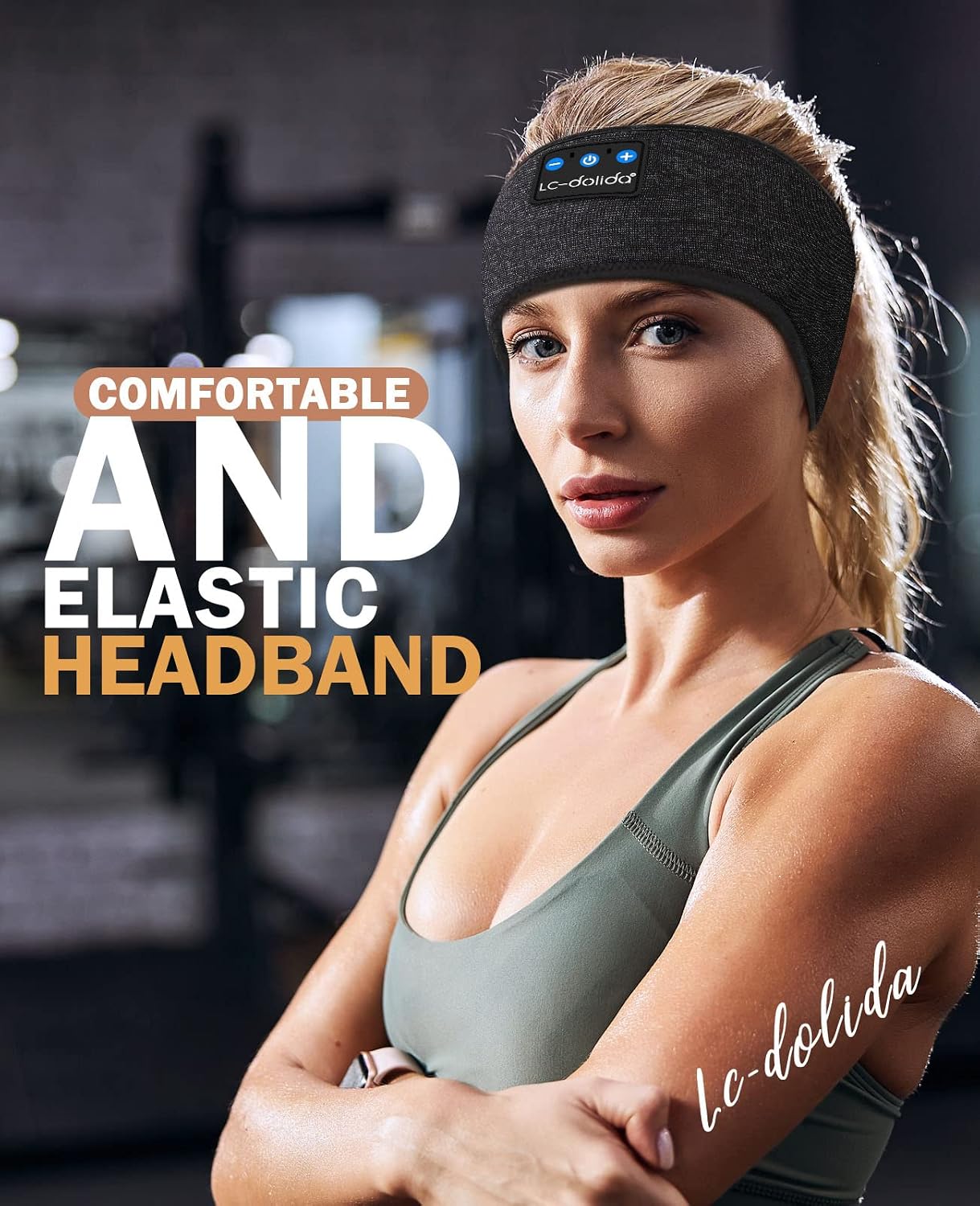 Detalle 2 de LC-dolida LC003 Sleep Headband with Bluetooth Audio, USB-C Charging and Sleep Mask