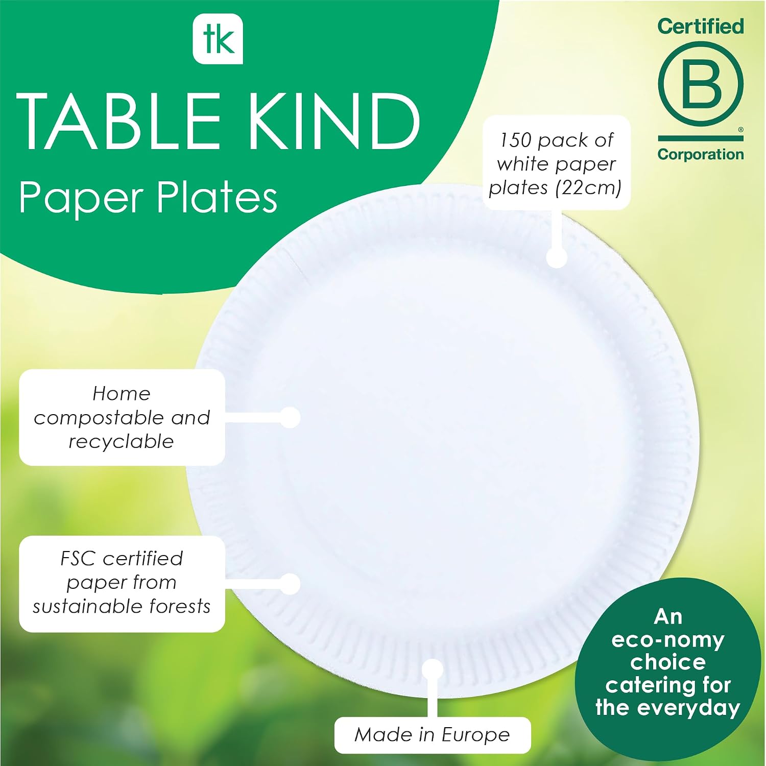 Detalle 2 de Table Kind 150 Paper Plates 22cm