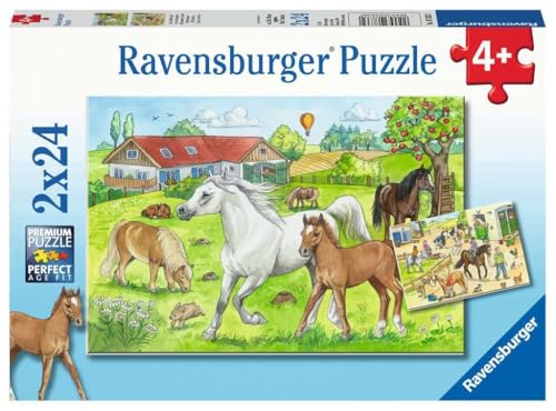 Detalle de Ravensburger Tiere Puzzle Infantil 07833 - Patio de Caballos 🐴