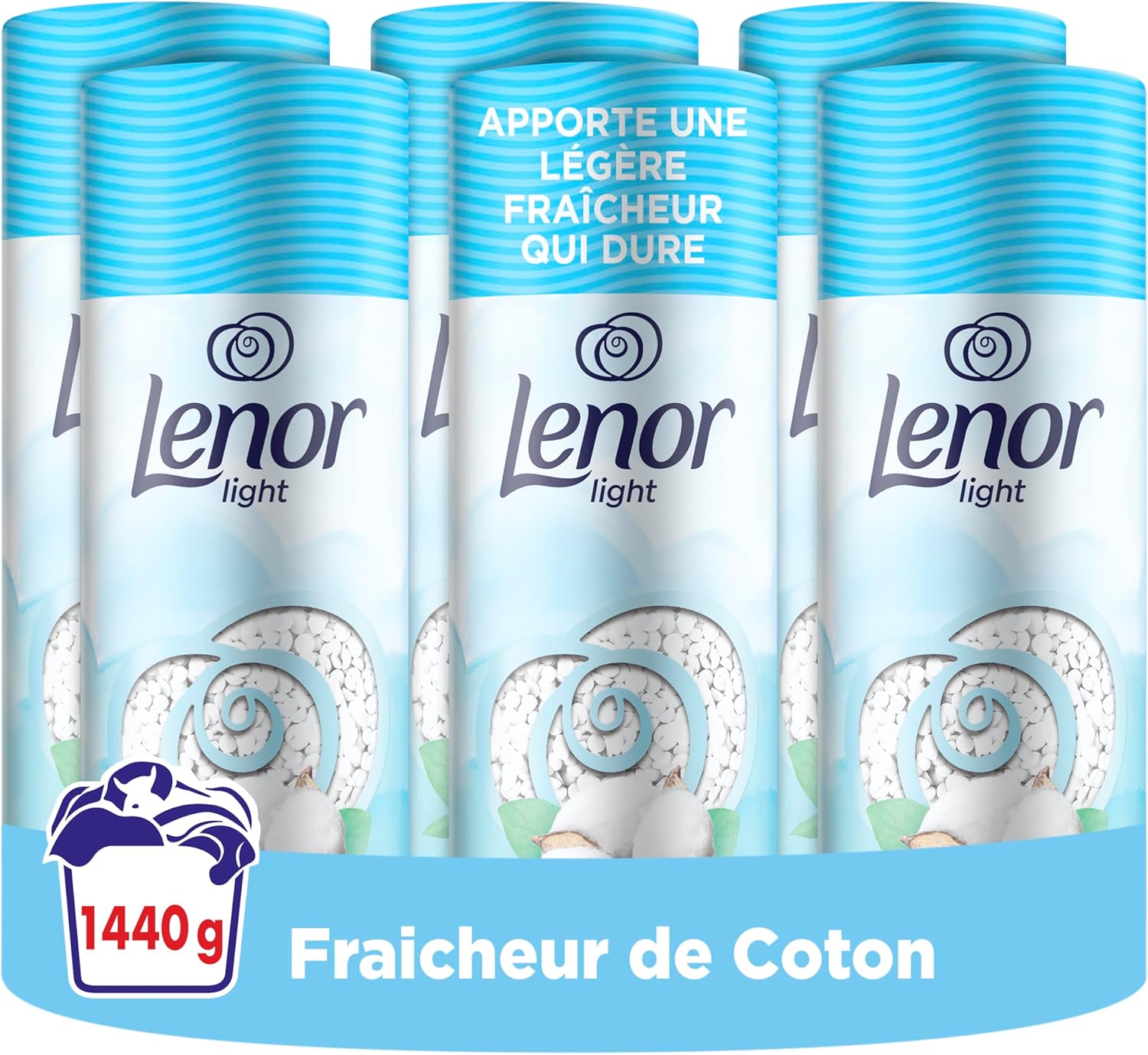 Detalle de LENOR BEADS LIGHT 0% FRAICHEUR DE COTON 19D — Perles parfumées pour linge, sans colorant