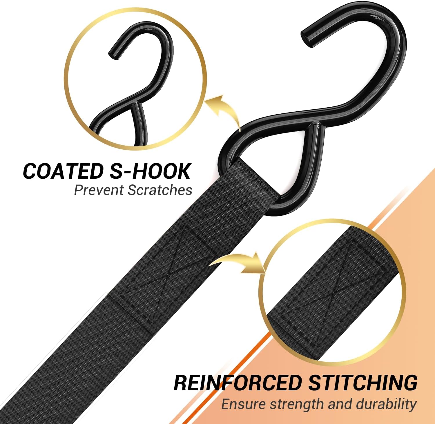 Detalle de Ohuhu Ratchet Straps 4.6m 680kg 4 Pack