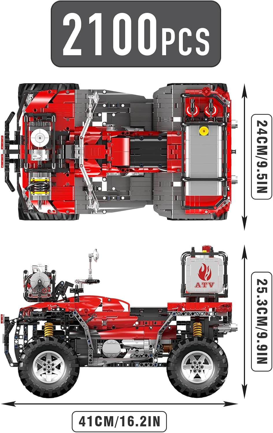 Detalle 2 de Feuerwehr-Motorrad Bauset 2100 Teile 23003