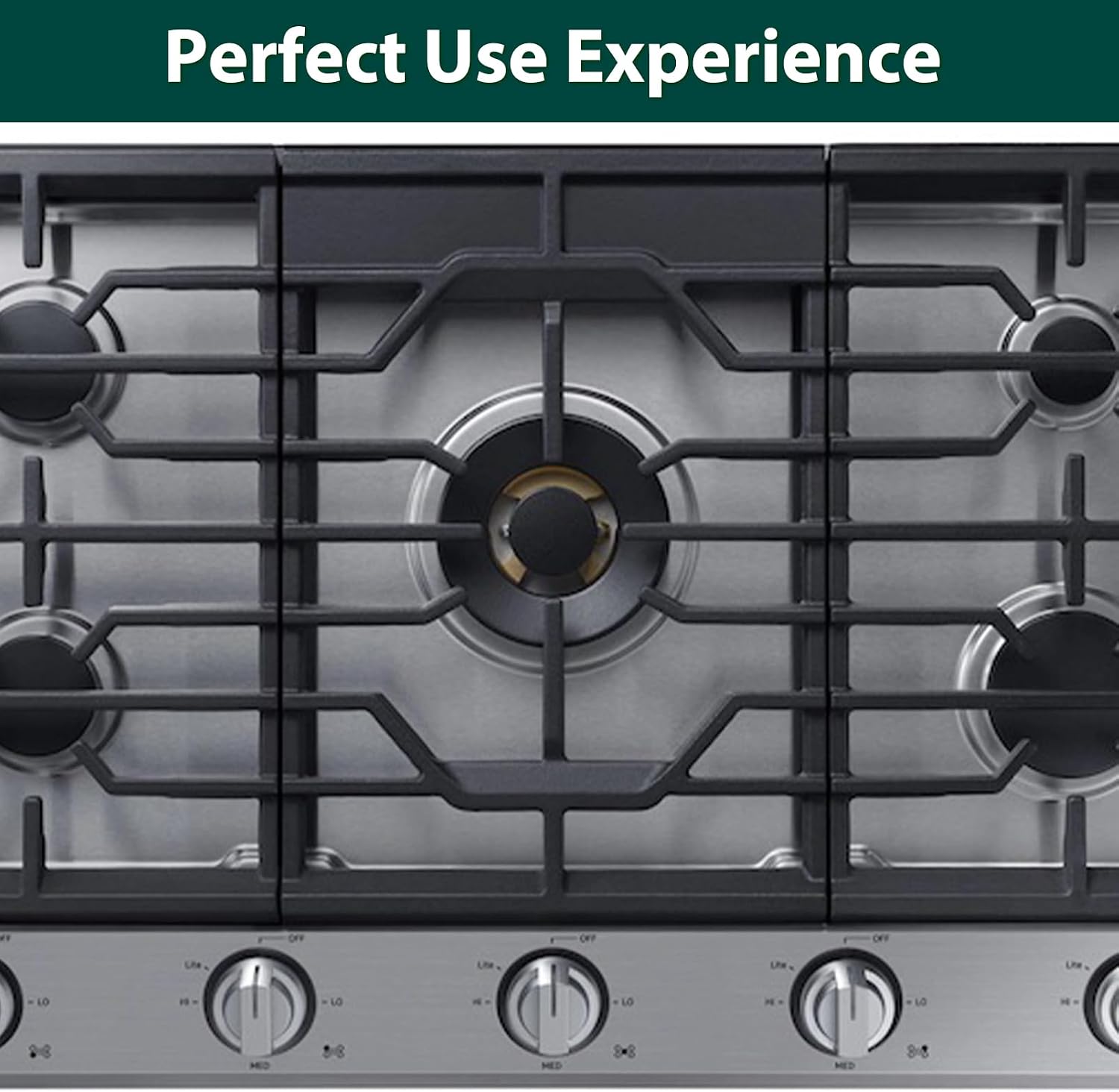 Detalle de Anniparts DG98-01194A Gas Stove Center Grate, Cast Iron, 16 3/5 x 11 9/10 in