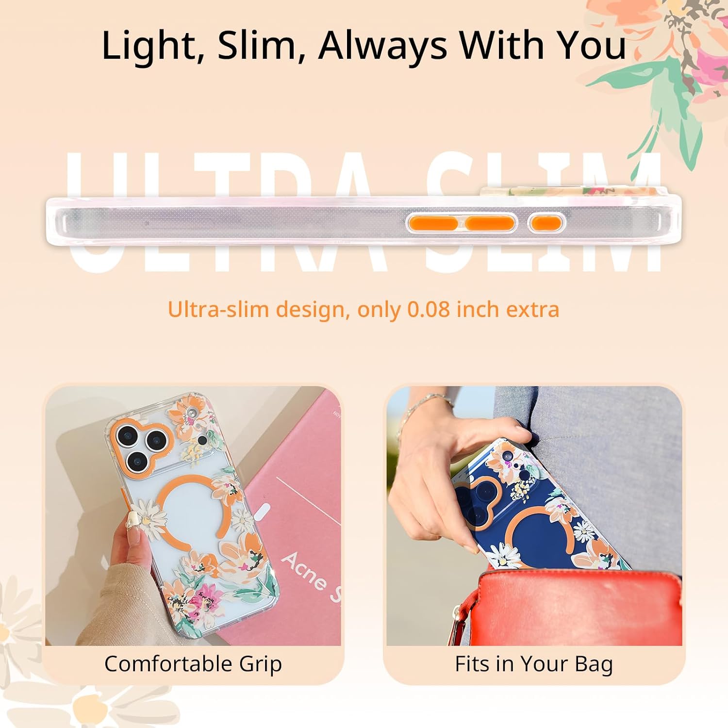 Detalle 2 de YeLoveHaw Clear Magnetic Case for iPhone 17 Pro Max