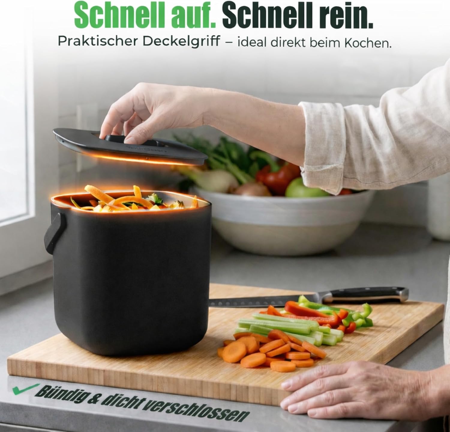 Detalle 2 de YourCasa Biomülleimer Küche 4L 🗑