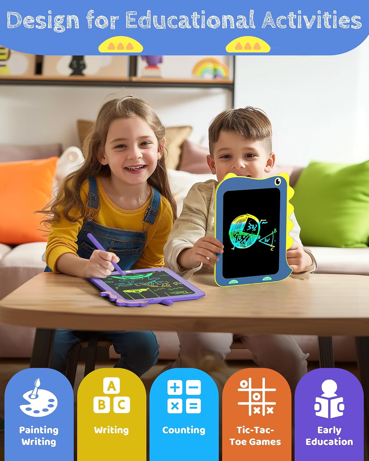 Detalle 2 de TEKFUN 8.5-inch Blue LCD Writing Tablet for Kids (Dinosaur Doodle Board)